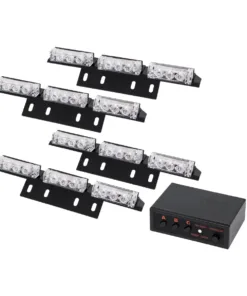 GloboStar® GloboStar® 85017 PRO Series ΣΕΤ 4 x 3 Μπάρες Σήμανσης Οχήματος Οδικής Βοήθειας για Αυτοκίνητα & Φορτηγά 3 Προγραμμάτων Φωτισμού STROBE LED HIGH POWER 36W DC 10-30V Αδιάβροχο IP65 Κόκκινο & Μπλε-  Μ18 x Π4.5 x Υ3cm - 2 Χρόνια Εγγύηση