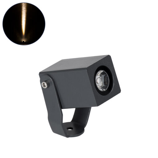 GloboStar® GLOBOSTAR® TREELIGHT-TREEMARO 90472 Σποτ Φωτισμού για Φυτά - Δέντρα LED 3W 330lm 8° DC 24V Αδιάβροχο IP65 Θερμό Λευκό 2700K Dimmable - Γκρι Ανθρακί - Μ3.5 x Π6.4 x Υ10cm - 3 Χρόνια Εγγύηση