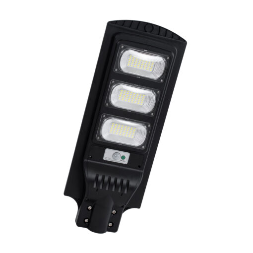 GloboStar® GloboStar® STREETA 85343 Professional LED Solar Street Light Αυτόνομο Ηλιακό Φωτιστικό Δρόμου 90W 900lm 144 x LED SMD 5730 με Ενσωματωμένο Φωτοβολταϊκό Panel 6V 12W & Επαναφορτιζόμενη Μπαταρία Li-ion 3.2V 12000mAh με Αισθητήρα Ημέρας-Νύχτας & PIR Αισθητήρα Κίνησης - Αδιάβροχο IP65 - Ψυχρό Λευκό 6000K - Μ24 x Π6 x Υ63cm - 2 Years Warranty