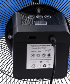 GloboStar® SOLARO-FAN 85351 Solar Fan Αυτόνομος Ηλιακός Επιδαπέδιος Ανεμιστήρας 25W 2 Λειτουργιών Ρεύματος με AC 220-240V ή με Φωτοβολταϊκό Panel 9V 12W & Επαναφορτιζόμενη Μπαταρία Li-ion 7.4V 4400mAh - 12 Ταχύτητες - Ενσωματωμένο USB 2.0 Charger Συσκευών - IP20 - Μ42 x Π20 x Υ35cm - Μαύρο & Μπλε - 2 Years Warranty 20 85351 10