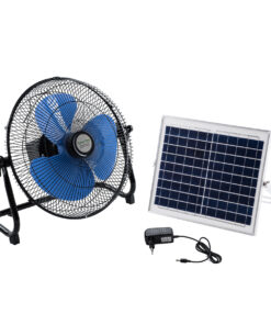 GloboStar® GloboStar® SOLARO-FAN 85351 Solar Fan Αυτόνομος Ηλιακός Επιδαπέδιος Ανεμιστήρας 25W 2 Λειτουργιών Ρεύματος με AC 220-240V ή με Φωτοβολταϊκό Panel 9V 12W & Επαναφορτιζόμενη Μπαταρία Li-ion 7.4V 4400mAh - 12 Ταχύτητες - Ενσωματωμένο USB 2.0 Charger Συσκευών - IP20 - Μ42 x Π20 x Υ35cm - Μαύρο & Μπλε - 2 Years Warranty