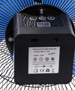 GloboStar® SOLARO-FAN 85351 Solar Fan Αυτόνομος Ηλιακός Επιδαπέδιος Ανεμιστήρας 25W 2 Λειτουργιών Ρεύματος με AC 220-240V ή με Φωτοβολταϊκό Panel 9V 12W & Επαναφορτιζόμενη Μπαταρία Li-ion 7.4V 4400mAh - 12 Ταχύτητες - Ενσωματωμένο USB 2.0 Charger Συσκευών - IP20 - Μ42 x Π20 x Υ35cm - Μαύρο & Μπλε - 2 Years Warranty 19 85351 9