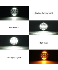 GloboStar® 85415 Σετ 2 x Φανάρια JEEP WRANGLER 6.9' Ιντσών Βασικού Φωτισμού H/L με DRL & Φλας LED CREE CXB COB 70W 7000lm DC 9-60V Αδιάβροχα IP67 Πορτοκαλί & Ψυχρό Λευκό 6000K 16 85415 9