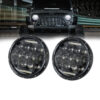 GloboStar® GloboStar® 85417 Σετ 2 x Φανάρια JEEP WRANGLER 7'' Ιντσών Βασικού Φωτισμού H/L με Ring Light DRL & Φλας LED CREE CXB COB 75W 12000lm DC 10-30V Αδιάβροχα IP67 Ψυχρό Λευκό 6000K