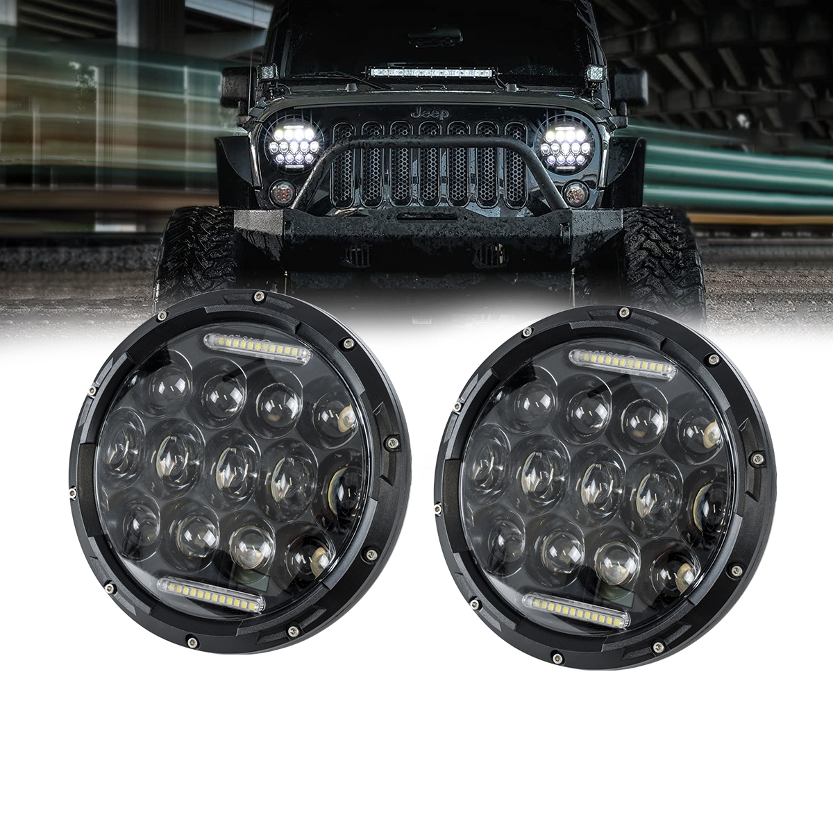 GloboStar® 85417 Σετ 2 x Φανάρια JEEP WRANGLER 7'' Ιντσών Βασικού Φωτισμού H/L με Ring Light DRL & Φλας LED CREE CXB COB 75W 12000lm DC 10-30V Αδιάβροχα IP67 Ψυχρό Λευκό 6000K 1 GloboStar® GloboStar® 85417 Σετ 2 x Φανάρια JEEP WRANGLER 7'' Ιντσών Βασικού Φωτισμού H/L με Ring Light DRL & Φλας LED CREE CXB COB 75W 12000lm DC 10-30V Αδιάβροχα IP67 Ψυχρό Λευκό 6000K
