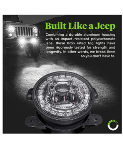 GloboStar® 85418 Σετ 2 x Προβολείς Ομίχλης JEEP WRANGLER - MERCEDES BENZ G CLASS - LAND ROVER DEFENDER - HAMMER H1-H2 - 4'' Ιντσών με Ring Light DRL LED CREE CXB COB 100W 7500lm DC 12V Αδιάβροχοι IP66 Ψυχρό Λευκό 6000K 20 85418 10