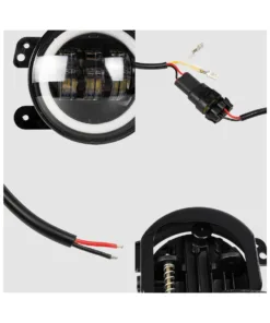 GloboStar® 85418 Σετ 2 x Προβολείς Ομίχλης JEEP WRANGLER - MERCEDES BENZ G CLASS - LAND ROVER DEFENDER - HAMMER H1-H2 - 4'' Ιντσών με Ring Light DRL LED CREE CXB COB 100W 7500lm DC 12V Αδιάβροχοι IP66 Ψυχρό Λευκό 6000K 16 85418 7