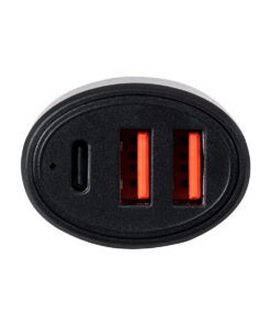 GloboStar® 85436 Φορτιστής Αναπτήρα Αυτοκινήτου Γρήγορης Φόρτισης PD 36W 6A με 2 Θύρες USB και 1 Θύρα Type-C Μαύρο 6 85436 2