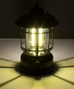 GloboStar® 85692 Αυτόνομο Επαναφορτιζόμενο Φανάρι Camping LED 5W USB 2.0 με Επαναφορτιζόμενη Μπαταρία 1 x 18650 2000mAh Li-ion - IP20 - Dimmable - Μαύρο με Διάφανο Γυαλί - Θερμό Λευκό 3000K Φ12 x Υ17cm 19 85692 9