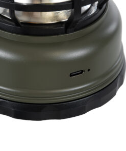 GloboStar® 85693 Αυτόνομο Επαναφορτιζόμενο Φανάρι Camping LED 5W USB 2.0 με Επαναφορτιζόμενη Μπαταρία 1 x 18650 2000mAh Li-ion - IP20 - Dimmable - Πράσινο Χακί με Διάφανο Γυαλί - Θερμό Λευκό 3000K Φ12 x Υ17cm 17 85693 7