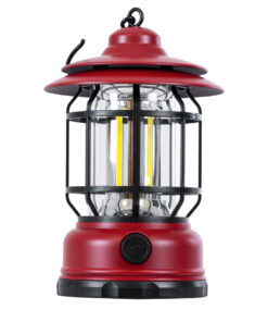 GloboStar® 85694 Αυτόνομο Επαναφορτιζόμενο Φανάρι Camping LED 5W USB 2.0 με Επαναφορτιζόμενη Μπαταρία 1 x 18650 2000mAh Li-ion - IP20 - Dimmable - Κόκκινο με Διάφανο Γυαλί - Θερμό Λευκό 3000K Φ12 x Υ17cm 13 85694 3