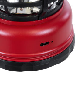 GloboStar® 85694 Αυτόνομο Επαναφορτιζόμενο Φανάρι Camping LED 5W USB 2.0 με Επαναφορτιζόμενη Μπαταρία 1 x 18650 2000mAh Li-ion - IP20 - Dimmable - Κόκκινο με Διάφανο Γυαλί - Θερμό Λευκό 3000K Φ12 x Υ17cm 17 85694 7