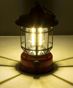 GloboStar® 85694 Αυτόνομο Επαναφορτιζόμενο Φανάρι Camping LED 5W USB 2.0 με Επαναφορτιζόμενη Μπαταρία 1 x 18650 2000mAh Li-ion - IP20 - Dimmable - Κόκκινο με Διάφανο Γυαλί - Θερμό Λευκό 3000K Φ12 x Υ17cm 19 85694 9