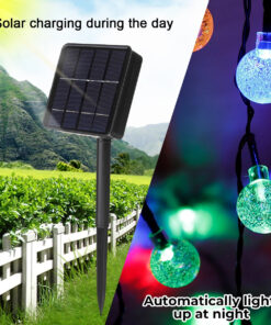 85701 Διακοσμητική Γιρλάντα 4.25 Μέτρων με Controller 8 Προγραμμάτων Φωτισμού - 30 LED 2W με Ενσωματωμένη Μπαταρία 600mAh - Φωτοβολταϊκό Πάνελ - Αισθητήρα Ημέρας-Νύχτας - Βάση Κήπου & Σκούρο Πράσινο Καλώδιο Αδιάβροχη IP65 Πολύχρωμη RGB Μ4.25m 13 85701 4