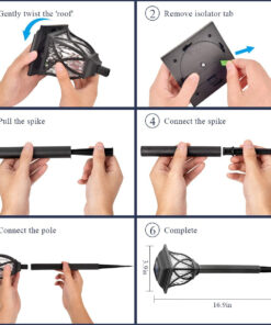 GloboStar® 85703 ΣΕΤ 6 Τεμαχίων Αυτόνομα Ηλιακά Φωτιστικά LED SMD 1W 100lm με Ενσωματωμένη Μπαταρία 600mAh - Φωτοβολταϊκό Πάνελ με Αισθητήρα Ημέρας-Νύχτας Αδιάβροχο IP65 Φανάρι Κήπου Τετράγωνο Ψυχρό Λευκό 6000K 19 85703 8