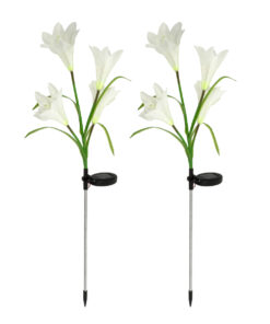 Alternative view of GloboStar® 85706 Αυτόνομο Ηλιακό Φωτιστικό Λουλούδι LED SMD 1W 100lm με Ενσωματωμένη Μπαταρία 600mAh - Φωτοβολταϊκό Πάνελ με Αισθητήρα Ημέρας-Νύχτας Αδιάβροχο IP65 Garden Lily Flower Ψυχρό Λευκό 6000K - ΣΕΤ 2 Τεμάχια