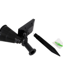 GloboStar® 85709 Μαύρο Προβολάκι Σποτ Κήπου Πλαστικό Καρφωτό LED HIGH POWER 8W 800lm με Ενσωματωμένη Μπαταρία 2200mAh - Φωτοβολταϊκό Πάνελ με Αισθητήρα Ημέρας-Νύχτας Αδιάβροχo IP67 Θερμό Λευκό 3000K 19 85709 8