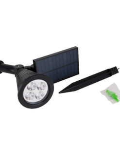 GloboStar® 85709 Μαύρο Προβολάκι Σποτ Κήπου Πλαστικό Καρφωτό LED HIGH POWER 8W 800lm με Ενσωματωμένη Μπαταρία 2200mAh - Φωτοβολταϊκό Πάνελ με Αισθητήρα Ημέρας-Νύχτας Αδιάβροχo IP67 Θερμό Λευκό 3000K 20 85709 9