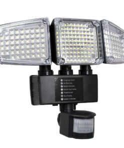 Alternative view of GloboStar® 85711 Αυτόνομος Ηλιακός Προβολέας με Τρεις Περιστρεφόμενες Κεφαλές LED SMD 2835 50W 2500lm με Ενσωματωμένη Μπαταρία 3400mAh - Φωτοβολταϊκό Πάνελ με Αισθητήρα Ημέρας-Νύχτας - PIR Αισθητήρα Κίνησης Αδιάβροχο IP65 Ψυχρό Λευκό 6000K