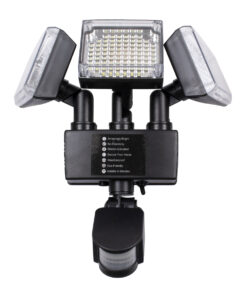 GloboStar® 85711 Αυτόνομος Ηλιακός Προβολέας με Τρεις Περιστρεφόμενες Κεφαλές LED SMD 2835 50W 2500lm με Ενσωματωμένη Μπαταρία 3400mAh - Φωτοβολταϊκό Πάνελ με Αισθητήρα Ημέρας-Νύχτας - PIR Αισθητήρα Κίνησης Αδιάβροχο IP65 Ψυχρό Λευκό 6000K 22 85711 6