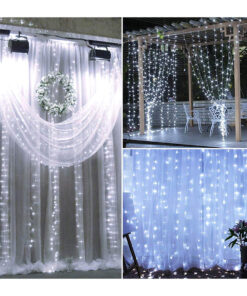 85801 Διακοσμητική Κουρτίνα 3 x 2 Μέτρα με Controller 8 Προγραμμάτων Φωτισμού - Επεκτεινόμενη 240 LED 6W AC 230V με Διάφανο Καλώδιο & Πρίζα Schuko IP20 Ψυχρό Λευκό 6000K Μ3 x Υ2m 14 85801 7