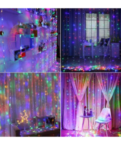 85802 Διακοσμητική Κουρτίνα 3 x 2 Μέτρα με Controller 8 Προγραμμάτων Φωτισμού - Επεκτεινόμενη 240 LED 6W AC 230V με Διάφανο Καλώδιο & EU Πρίζα IP20 Πολύχρωμο RGB Μ3 x Υ2m 14 85802 7