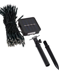 Alternative view of 85807 Διακοσμητική Γιρλάντα 10 Μέτρων με Controller 8 Προγραμμάτων Φωτισμού - 100 LED 4W με Ενσωματωμένη Μπαταρία 600mAh - Φωτοβολταϊκό Πάνελ - Αισθητήρα Ημέρας-Νύχτας - Βάση Κήπου & Σκούρο Πράσινο Καλώδιο Αδιάβροχη IP65 Θερμό Λευκό 3000K Μ10m