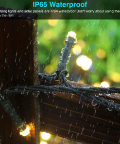 85807 Διακοσμητική Γιρλάντα 10 Μέτρων με Controller 8 Προγραμμάτων Φωτισμού - 100 LED 4W με Ενσωματωμένη Μπαταρία 600mAh - Φωτοβολταϊκό Πάνελ - Αισθητήρα Ημέρας-Νύχτας - Βάση Κήπου & Σκούρο Πράσινο Καλώδιο Αδιάβροχη IP65 Θερμό Λευκό 3000K Μ10m 14 85807 5