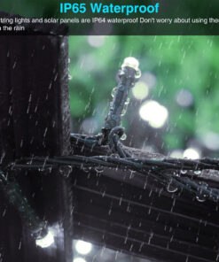 85808 Διακοσμητική Γιρλάντα 10 Μέτρων με Controller 8 Προγραμμάτων Φωτισμού - 100 LED 4W με Ενσωματωμένη Μπαταρία 600mAh - Φωτοβολταϊκό Πάνελ - Αισθητήρα Ημέρας-Νύχτας - Βάση Κήπου & Σκούρο Πράσινο Καλώδιο Αδιάβροχη IP65 Ψυχρό Λευκό 6000K Μ10m 14 85808 5