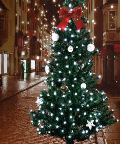 85808 Διακοσμητική Γιρλάντα 10 Μέτρων με Controller 8 Προγραμμάτων Φωτισμού - 100 LED 4W με Ενσωματωμένη Μπαταρία 600mAh - Φωτοβολταϊκό Πάνελ - Αισθητήρα Ημέρας-Νύχτας - Βάση Κήπου & Σκούρο Πράσινο Καλώδιο Αδιάβροχη IP65 Ψυχρό Λευκό 6000K Μ10m 17 85808 8