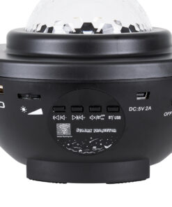 GloboStar® 85817 Μαύρο Επιτραπέζιο Διακοσμητικό Φωτιστικό Ειδικών Εφε NIGHT GALAXY WORLD 3D LED 10W DC 5V 2200mAh Επαναφορτιζόμενο με Bluetooth Speaker - Sound Activated - Καλώδιο Τροφοδοσίας USB και Ασύρματο Χειριστήριο RF 2.4Ghz Πολύχρωμo RGBW Dimmable 14 85817 5
