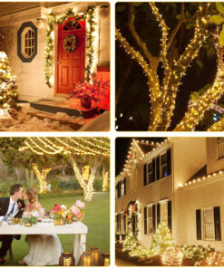 85833 Διακοσμητική Γιρλάντα 13 Μέτρα με Controller 8 Προγραμμάτων Εναλλαγών Φωτισμού - Επεκτεινόμενη 100 LED 3.6W AC 230V με Διάφανο Καλώδιο & Πρίζα Schuko Αδιάβροχη IP44 Θερμό Λευκό 3000K Μ13m 12 85833 6