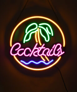 GloboStar® 85851 Φωτιστικό Ταμπέλα Φωτεινή Επιγραφή NEON LED Σήμανσης COCKTAILS 30W AC 230V με Διακόπτη On/Off Ροζ - Γαλάζιο - Κίτρινο - Πράσινο 10 85851 4