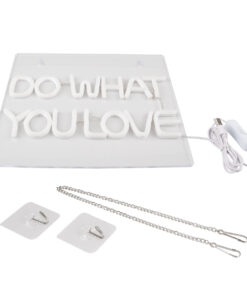 GloboStar® 85852 Φωτιστικό Ταμπέλα Φωτεινή Επιγραφή NEON LED Σήμανσης DO WHAT YOU LOVE 30W AC 230V με Διακόπτη On/Off Ροζ 11 85852 5