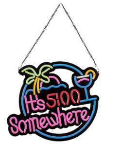 Alternative view of GloboStar® 85853 Φωτιστικό Ταμπέλα Φωτεινή Επιγραφή NEON LED Σήμανσης ITS 5:00 SOMEWHERE 30W AC 230V με Διακόπτη On/Off Ροζ - Γαλάζιο - Κίτρινο - Πράσινο - Κόκκινο