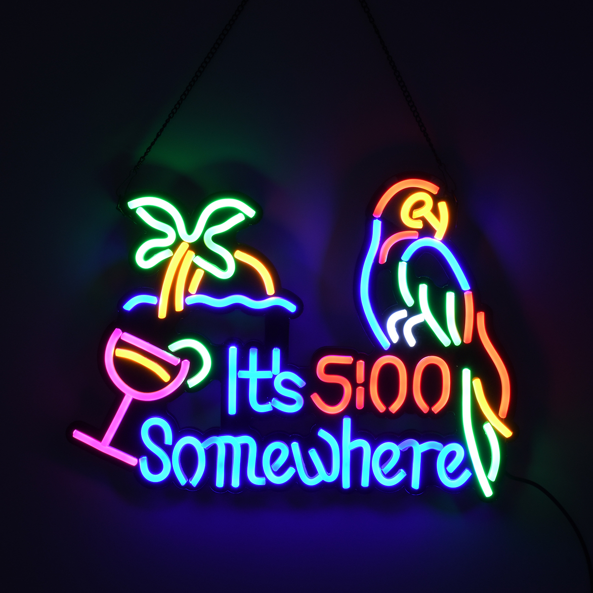 GloboStar® 85854 Φωτιστικό Ταμπέλα Φωτεινή Επιγραφή NEON LED Σήμανσης ITS 5:00 SOMEWHERE PARROT 30W AC 230V με Διακόπτη On/Off Ροζ - Γαλάζιο - Κίτρινο - Πράσινο - Κόκκινο 5 GloboStar® 85854 Φωτιστικό Ταμπέλα Φωτεινή Επιγραφή NEON LED Σήμανσης ITS 5:00 SOMEWHERE PARROT 30W AC 230V με Διακόπτη On/Off Ροζ - Γαλάζιο - Κίτρινο - Πράσινο - Κόκκινο - Image 4