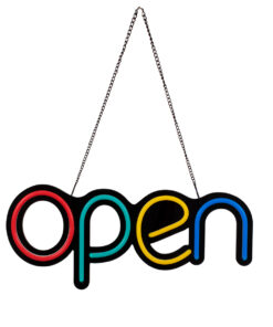 GloboStar® 85856 Φωτιστικό Ταμπέλα Φωτεινή Επιγραφή NEON LED Σήμανσης Animated OPEN 30W AC 230V με Διακόπτη On/Off και Ασύρματο Χειριστήριο IR Κόκκινο - Πράσινο - Κίτρινο - Γαλάζιο 7 85856 2