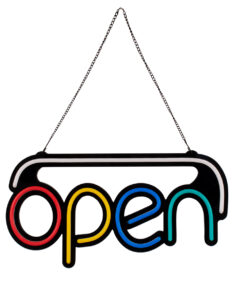 Alternative view of GloboStar® 85859 Φωτιστικό Ταμπέλα Φωτεινή Επιγραφή NEON LED Σήμανσης Animated OPEN 30W AC 230V με Διακόπτη On/Off και Ασύρματο Χειριστήριο IR Λευκό - Κόκκινο - Πράσινο - Κίτρινο - Γαλάζιο