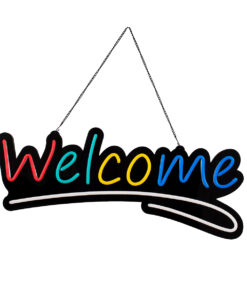 Alternative view of GloboStar® 85861 Φωτιστικό Ταμπέλα Φωτεινή Επιγραφή NEON LED Σήμανσης Animated WELCOME 30W AC 230V με Διακόπτη On/Off και Ασύρματο Χειριστήριο IR Κόκκινο - Πράσινο - Κίτρινο - Μπλε - Λευκό