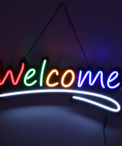 GloboStar® 85861 Φωτιστικό Ταμπέλα Φωτεινή Επιγραφή NEON LED Σήμανσης Animated WELCOME 30W AC 230V με Διακόπτη On/Off και Ασύρματο Χειριστήριο IR Κόκκινο - Πράσινο - Κίτρινο - Μπλε - Λευκό 10 85861 4