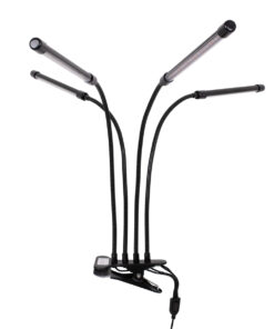 Alternative view of GloboStar® 85957 Grow Light Full Spectrum LED Φωτιστικό Ανάπτυξης Φυτών Γλάστρας με 4 Κινούμενες Κεφαλές & Βάση Μανταλάκι Clip SMD 2835 20W 160° AC230V IP20 με Dimmer & Timer Εσωτερικού Χώρου για Κάλυψη Επιφάνειας 1m x 1m Πλήρους Φάσματος Φωτισμού