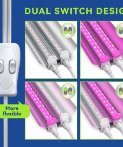 GloboStar® 85958 Linear Grow Light Full Spectrum LED Γραμμικό Φωτιστικό Ανάπτυξης Φυτών Θερμοκηπίου 120cm SMD 2835 200W 120° AC230V IP54 Εσωτερικού Χώρου για Κάλυψη Επιφάνειας 1.2m x 1.2m Πλήρους Φάσματος Φωτισμού 20 85958 9