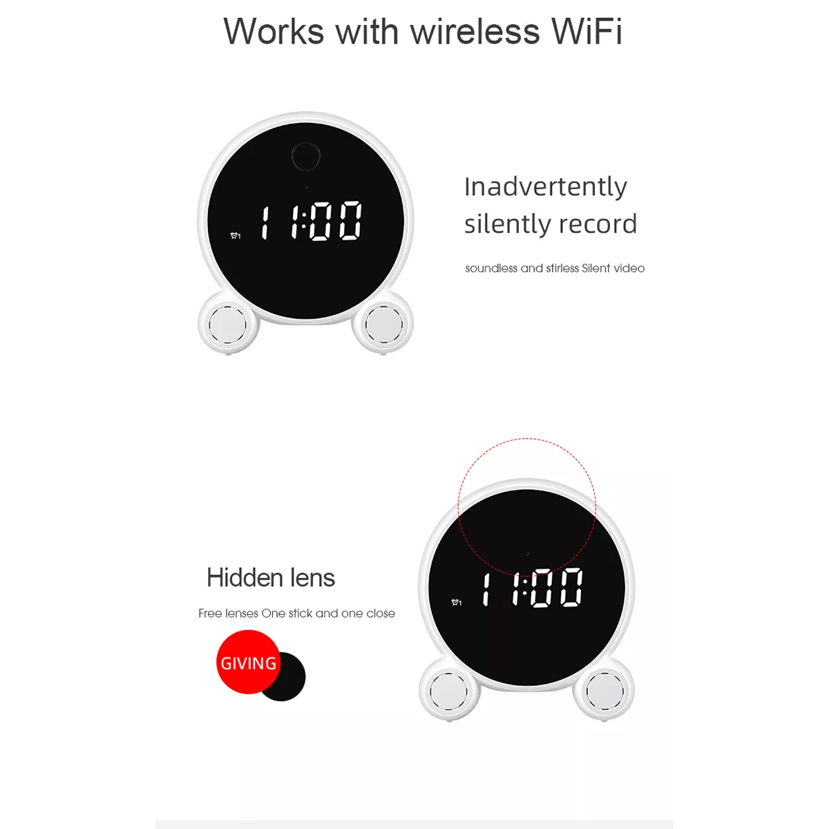 GloboStar® 86015 Rechargeable Table Camera 2MP WiFi HD 1080P 120° 5000mAh Two Way Audio Motion Detection & Digital Clock - Επαναφορτιζόμενη Επιτραπέζια Κάμερα 2MP WiFi HD 1080P 120° 5000mAh Διπλή Κατέυθυνση Ομιλίας Ανιχνευτή Κίνησης Ψηφιακό Ρολόι - Λευκό 13 GloboStar® 86015 Rechargeable Table Camera 2MP WiFi HD 1080P 120° 5000mAh Two Way Audio Motion Detection & Digital Clock - Επαναφορτιζόμενη Επιτραπέζια Κάμερα 2MP WiFi HD 1080P 120° 5000mAh Διπλή Κατέυθυνση Ομιλίας Ανιχνευτή Κίνησης Ψηφιακό Ρολόι - Λευκό - Image 11