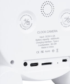 GloboStar® 86015 Rechargeable Table Camera 2MP WiFi HD 1080P 120° 5000mAh Two Way Audio Motion Detection & Digital Clock - Επαναφορτιζόμενη Επιτραπέζια Κάμερα 2MP WiFi HD 1080P 120° 5000mAh Διπλή Κατέυθυνση Ομιλίας Ανιχνευτή Κίνησης Ψηφιακό Ρολόι - Λευκό 21 86015 7