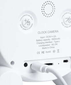 GloboStar® 86015 Rechargeable Table Camera 2MP WiFi HD 1080P 120° 5000mAh Two Way Audio Motion Detection & Digital Clock - Επαναφορτιζόμενη Επιτραπέζια Κάμερα 2MP WiFi HD 1080P 120° 5000mAh Διπλή Κατέυθυνση Ομιλίας Ανιχνευτή Κίνησης Ψηφιακό Ρολόι - Λευκό 22 86015 8