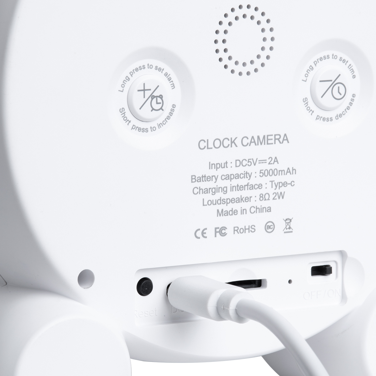 GloboStar® 86015 Rechargeable Table Camera 2MP WiFi HD 1080P 120° 5000mAh Two Way Audio Motion Detection & Digital Clock - Επαναφορτιζόμενη Επιτραπέζια Κάμερα 2MP WiFi HD 1080P 120° 5000mAh Διπλή Κατέυθυνση Ομιλίας Ανιχνευτή Κίνησης Ψηφιακό Ρολόι - Λευκό 10 GloboStar® 86015 Rechargeable Table Camera 2MP WiFi HD 1080P 120° 5000mAh Two Way Audio Motion Detection & Digital Clock - Επαναφορτιζόμενη Επιτραπέζια Κάμερα 2MP WiFi HD 1080P 120° 5000mAh Διπλή Κατέυθυνση Ομιλίας Ανιχνευτή Κίνησης Ψηφιακό Ρολόι - Λευκό - Image 8