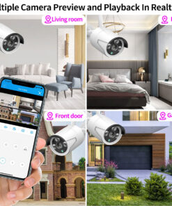 GloboStar® 86037 Ασύρματο Καταγραφικό με 4 x Camera 2MP 1080P WiFi 150° Μοιρών - Αδιάβροχο IP66 - Νυχτερινή Όραση με LED IR - Μονή Κατέυθυνση Ομιλίας - Ανιχνευτή Κίνησης - Νυχτερινή Λήψη - Λευκό 31 86037 13