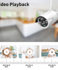 GloboStar® 86037 Ασύρματο Καταγραφικό με 4 x Camera 2MP 1080P WiFi 150° Μοιρών - Αδιάβροχο IP66 - Νυχτερινή Όραση με LED IR - Μονή Κατέυθυνση Ομιλίας - Ανιχνευτή Κίνησης - Νυχτερινή Λήψη - Λευκό 35 86037 18