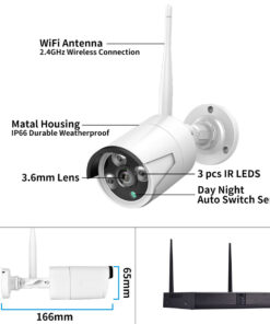 GloboStar® 86037 Ασύρματο Καταγραφικό με 4 x Camera 2MP 1080P WiFi 150° Μοιρών - Αδιάβροχο IP66 - Νυχτερινή Όραση με LED IR - Μονή Κατέυθυνση Ομιλίας - Ανιχνευτή Κίνησης - Νυχτερινή Λήψη - Λευκό 37 86037 20