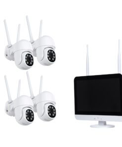 Alternative view of GloboStar® 86041 Ασύρματο Καταγραφικό με Οθόνη - 4 x Camera 2MP 1080P WiFi  360° Μοιρών - Αδιάβροχο IP66 - Νυχτερινή Όραση με LED IR - Διπλή Κατέυθυνση Ομιλίας - Ανιχνευτή Κίνησης - Νυχτερινή Λήψη - Λευκό